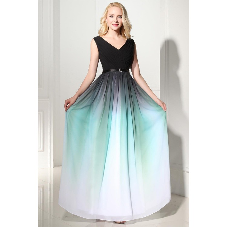 Turquoise Ombre Prom Dresses