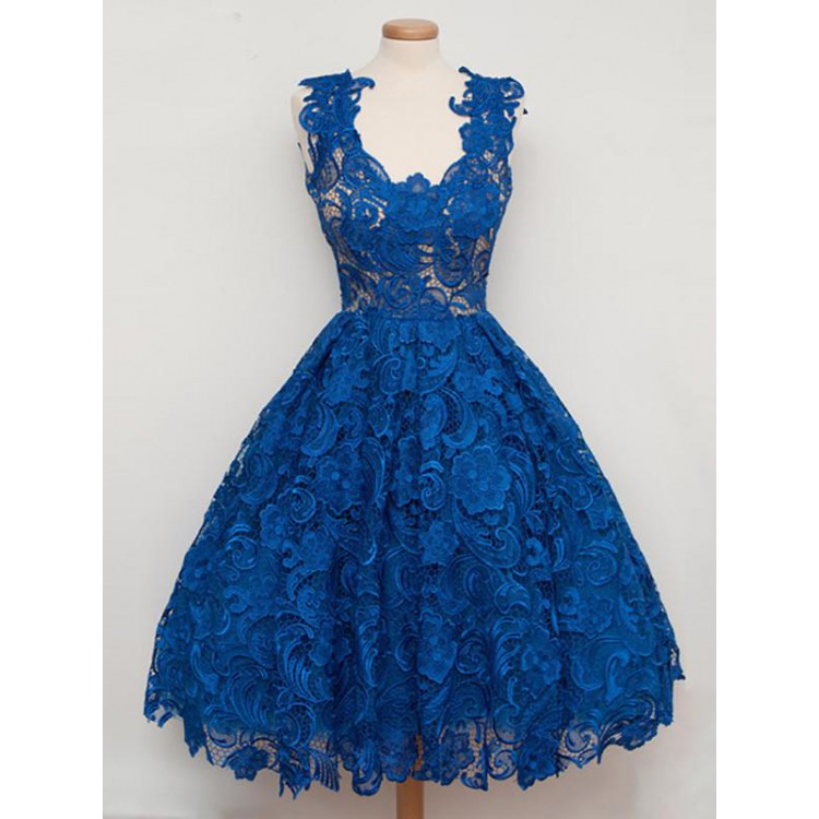 Sleeveless Party Homecoming Dress Short Royal Blue Prom Dresses With ...