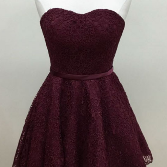 Burgundy Sweetheart 2019 Appliques Tulle Short Homecoming Dresses, QB0840 main image 1