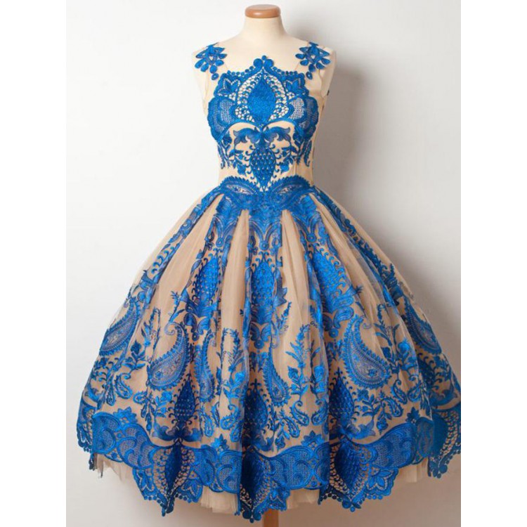Royal Blue Homecoming Dresses, Short Homecoming Dresses, Vintage