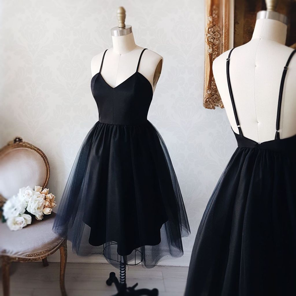 Black V Neck Homecoming Dress, Homecoming Dress,short Prom Dress ...